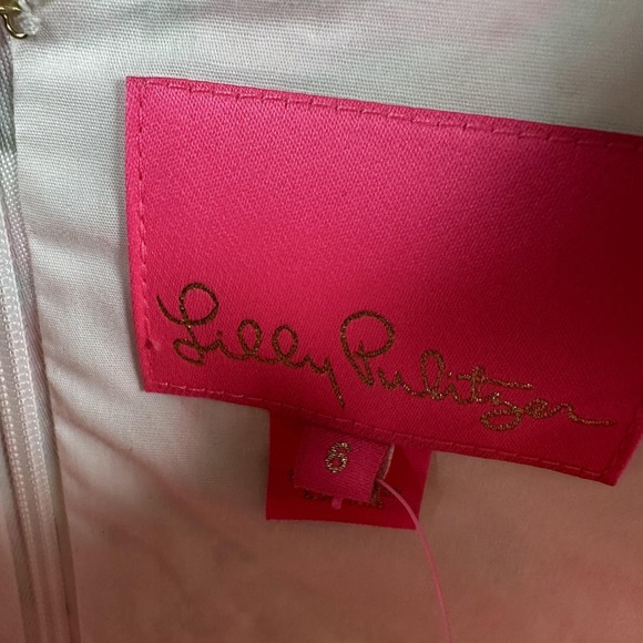 Lilly Pulitzer Maisie Stretch Shift Dress Womens 6 Floral Lace Trim Resort White - Picture 5 of 16